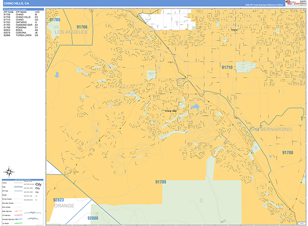 Chino Hills Map Basic Style